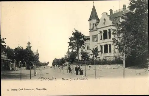 Ak Ostseebad Zinnowitz auf Usedom, Neue Strandstraße
