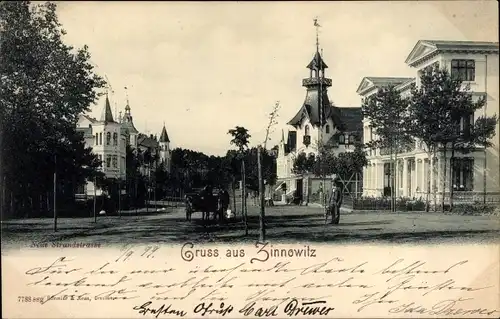 Ak Ostseebad Zinnowitz auf Usedom, Neue Strandstraße