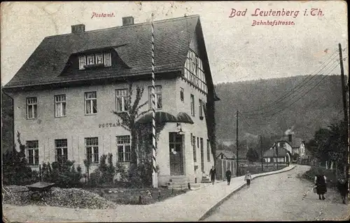 Ak Leutenberg in Thüringen, Portamt, Bahnhofstraße