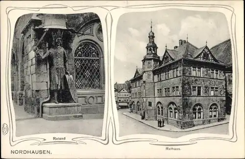 Ak Nordhausen am Harz, Roland, Rathaus