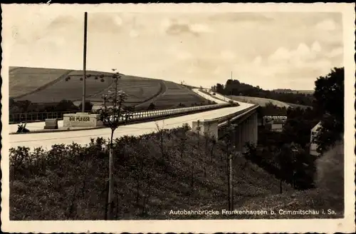 Ak Frankenhausen Crimmitschau in Sachsen, Autobahnbrücke