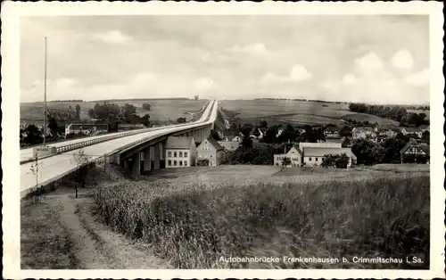 Ak Frankenhausen Crimmitschau in Sachsen, Autobahnbrücke, Panorama