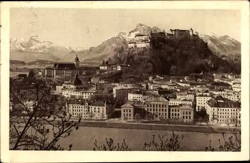 Ak Salzburg in Österreich, Blick vom Kapuzinerberg