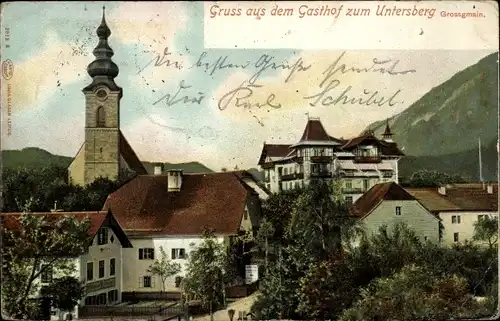 Ak Großgmain in Salzburg, Gasthof zum Untersberg, Kirche