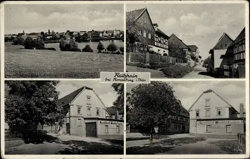 Ak Raitzhain Ronneburg in Thüringen, Gesamtansicht, Gasthof Raitzhain, Straßenpartie