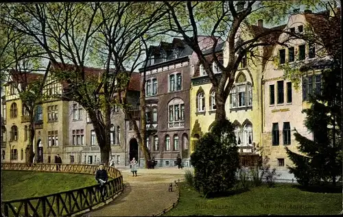 Ak Mühlhausen in Thüringen, Am Pfortenteich