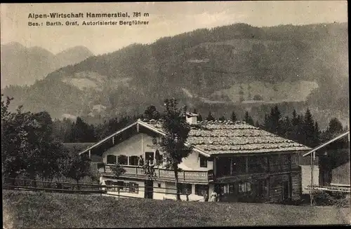 Ak Alpen-Wirtschaft Hammerstiel, Hütte