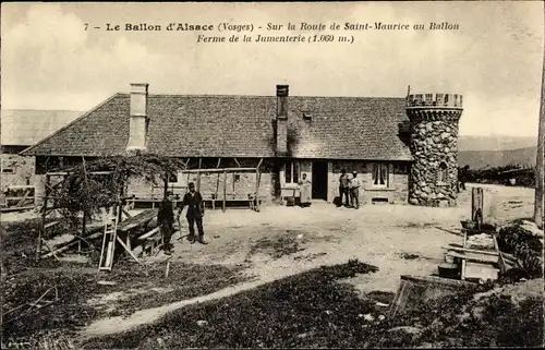 Ak Ballon d'Alsace Vosges, Sur la Route de Saint Maurice au Ballon Ferme de la Jumenterie