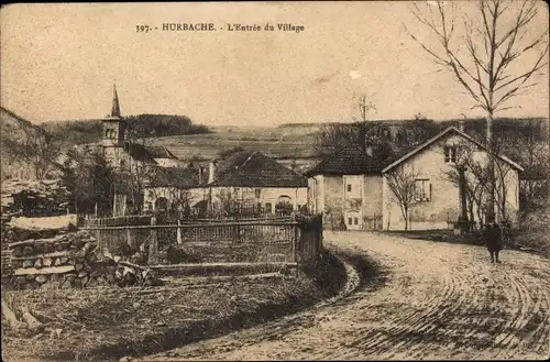 Ak Hurbache Vosges, Entrée du Village
