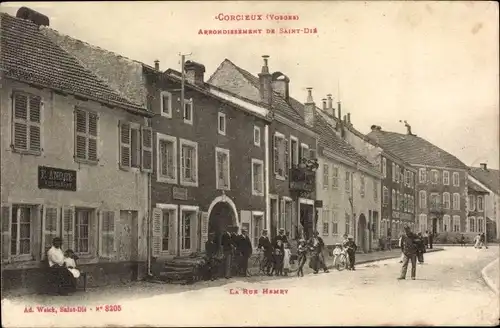 Ak Corcieux Vosges, Arrondissement de Saint Dié, Rue Henry