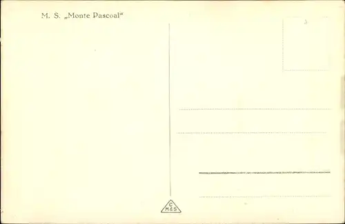 Ak MS Monte Pascoal, Passagierschiff, HSDG