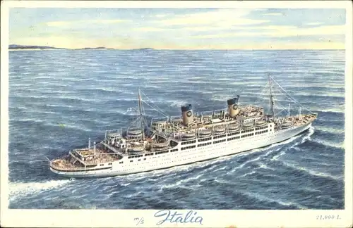 Ak Passagierschiff MS Italia, Home Lines