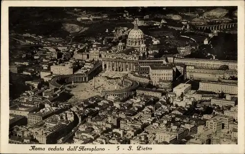Ak Roma Rom Lazio, veduta dall'Aeorplano, S. Pietro
