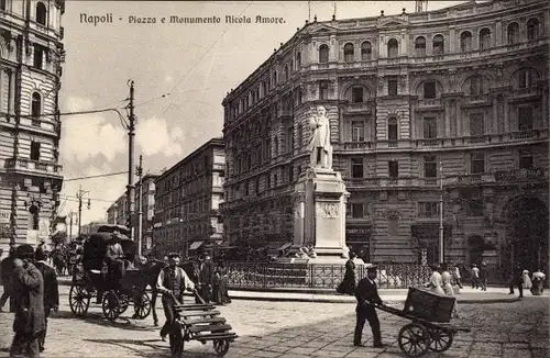 Ak Napoli Neapel Campania, Piazza e Monumento Nicola Amore