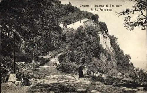 Ak Greccio Lazio, Accesso al Santuario di S. Francesco