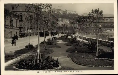 Ak Napoli Neapel Campania, La Litoranea con Panorama