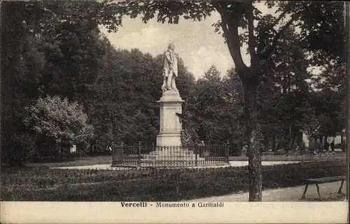 Ak Vercelli Piemonte Italien, Monumento a Garibaldi