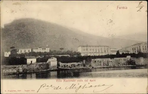 Ak Formia Lazio, Villa Nazionale vista dal mare