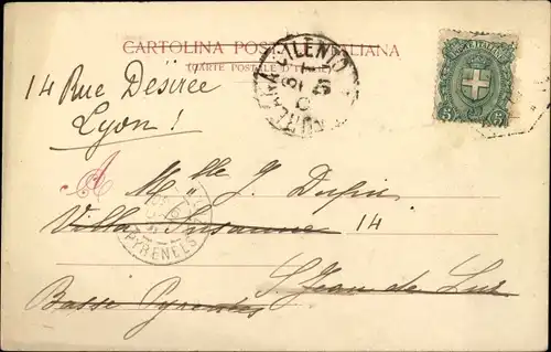 Ak Formia Lazio, Villa Nazionale vista dal mare