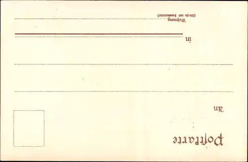 Präge Wappen Litho Braunschweig in Niedersachsen, Bauer in Bortfelder Tracht, Pfeife