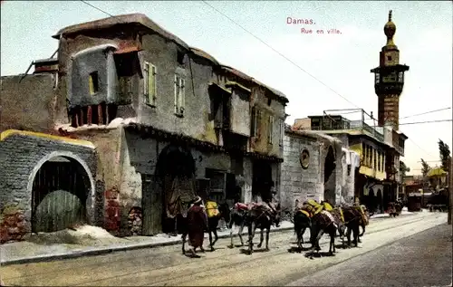 Ak Damas Syrisches Damaskus, Straße in der Stadt