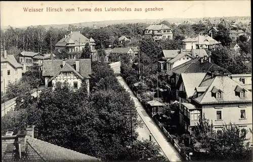 Ak Dresden Weißer Hirsch, Ortsansicht vom Turm des Luisenhofes aus