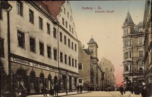 Ak Freiberg in Sachsen, Erbische Straße, Konditorei Cafe Müller