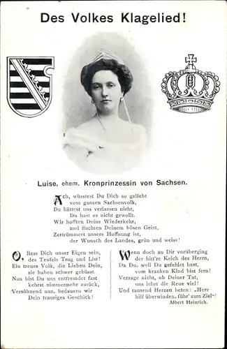 Lied Ak Des Volkes Klagelied, Albert Heinrich, Prinzessin Luise von Österreich Toskana