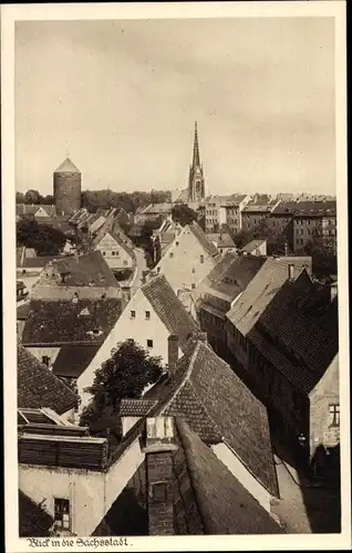 Ak Freiberg Sachsen, Blick über die Dächer der Sächsstadt