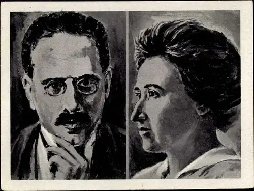 Sammelbild Geschichte der deutschen Arbeiterbewegung Teil III, Bild 2 Karl Liebknecht,Rosa Luxemburg