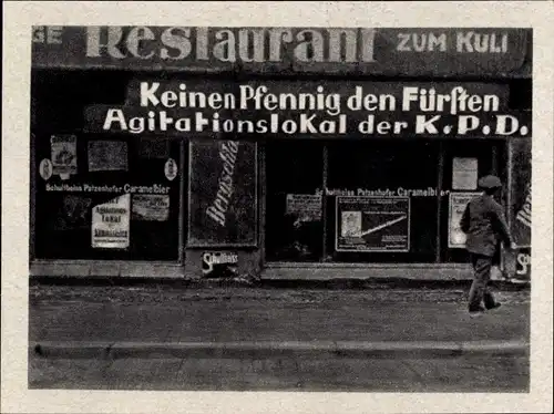 Sammelbild Geschichte der deutschen Arbeiterbewegung Teil III, Bild 32 Agitationslokal der KPD