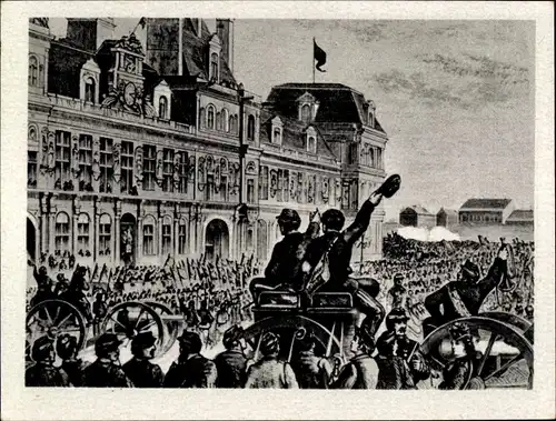 Sammelbild Geschichte der deutschen Arbeiterbewegung Teil II, Bild 1 Ausrufung Pariser Kommune 1871