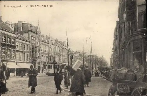 Ak 's Gravenhage Den Haag Südholland, Heerengracht, Tram