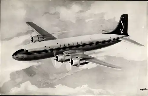 Ak Passagierflugzeug Super DC 6, Sabena