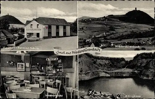 Ak Niederdürenbach in der Eifel, Panorama, Gasthof Zur Burg Olbrück, Inh. Martin Schulz, Königsee