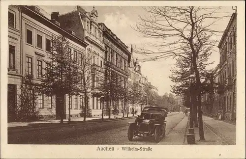 Ak Aachen in Nordrhein Westfalen, Wilhelmstraße, Auto