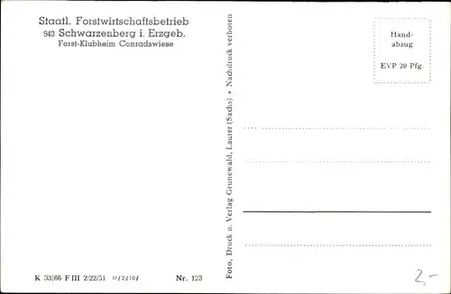 Ak Conradswiese Lauter Bernsbach im Erzgebirge Sachsen, Forst-Klubheim Conradswiese, Winter