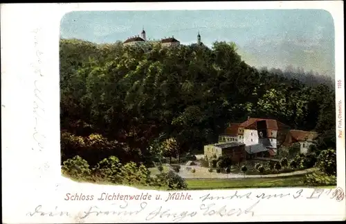 Ak Lichtenwalde Niederwiesa in Sachsen, Schloss Lichtenwalde, Mühle