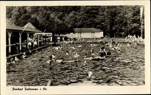 Ak Falkenau Flöha in Sachsen, Freibad