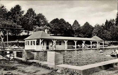 Ak Falkenau Flöha in Sachsen, Naturbad, Schwimmbad