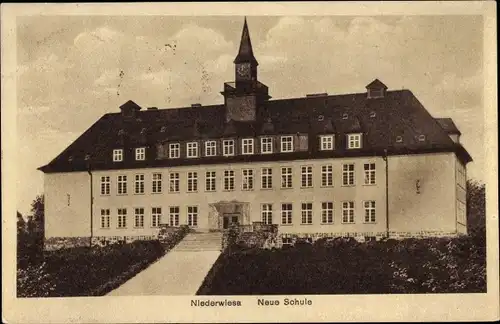 Ak Niederwiesa Sachsen, Neue Schule, Einweihung 1927