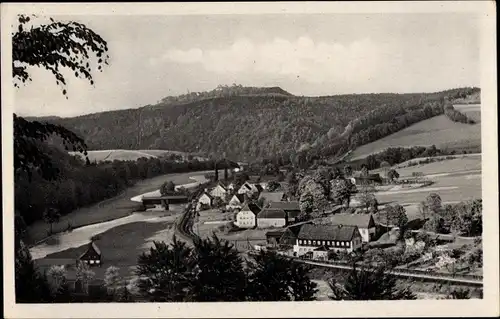 Ak Hennersdorf Augustusburg im Erzgebirge, Panorama, Schloss Augustusburg