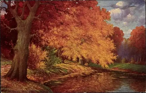 Künstler Ak Hoy, W., Herbststimmung