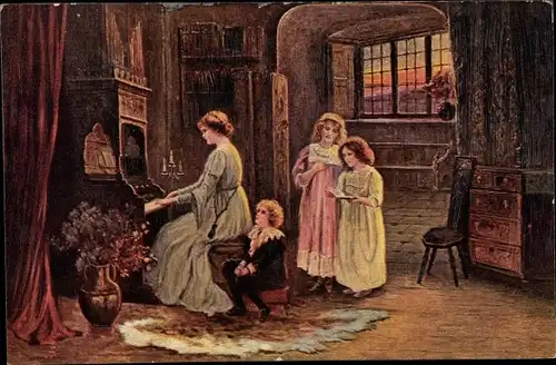 Künstler Ak Sinclair, Abendlied, Familie