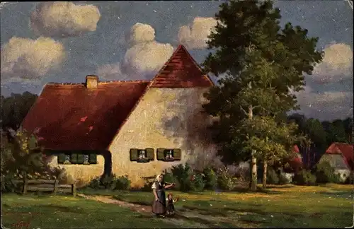 Künstler Ak Hoy, Walter, Ein sonniger Tag