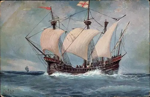 Künstler Ak Rave, Chr., Marine Galerie 73, Mittelmeer Segelschiff, 15. Jahrhundert