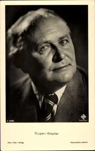 Ak Schauspieler Eugen Klöpfer, Portrait im Anzug, Ufa Film