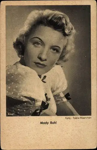 Ak Schauspielerin Mady Rahl, Portrait