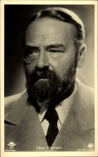 Ak Schauspieler Peter Petersen, Portrait, Monokel