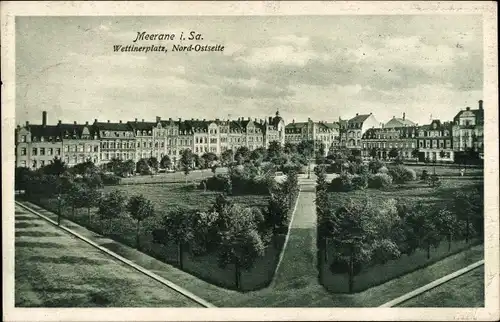 Ak Meerane in Sachsen, Wettinerplatz, Nordostseite